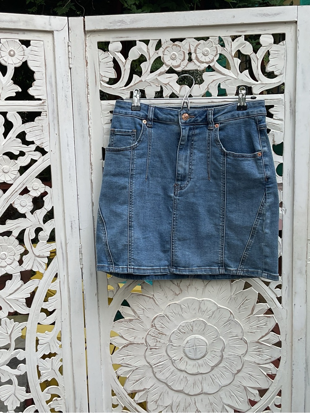 Free People CRVY Denim Skirt